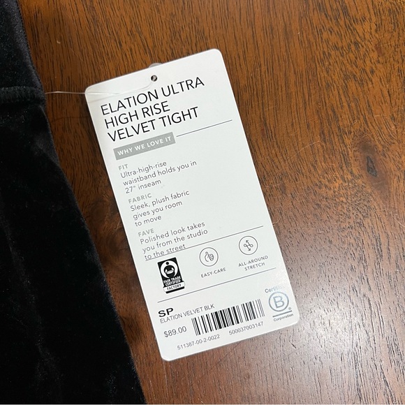 Athleta Elation Ultra High Rise Velvet Tight Legging Size Small Petite - Picture 7 of 10